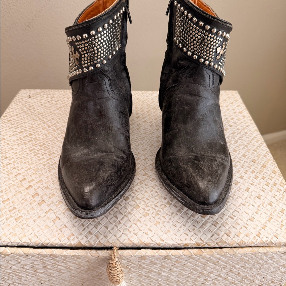 Black Studded Ankle Boots - Picture 2 of 8